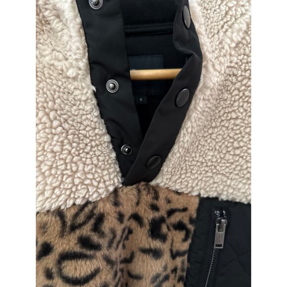 Rails Saga Colorblock Faux Fur Sweater Jacket Pockets Multi Size Small - Picture 10 of 11